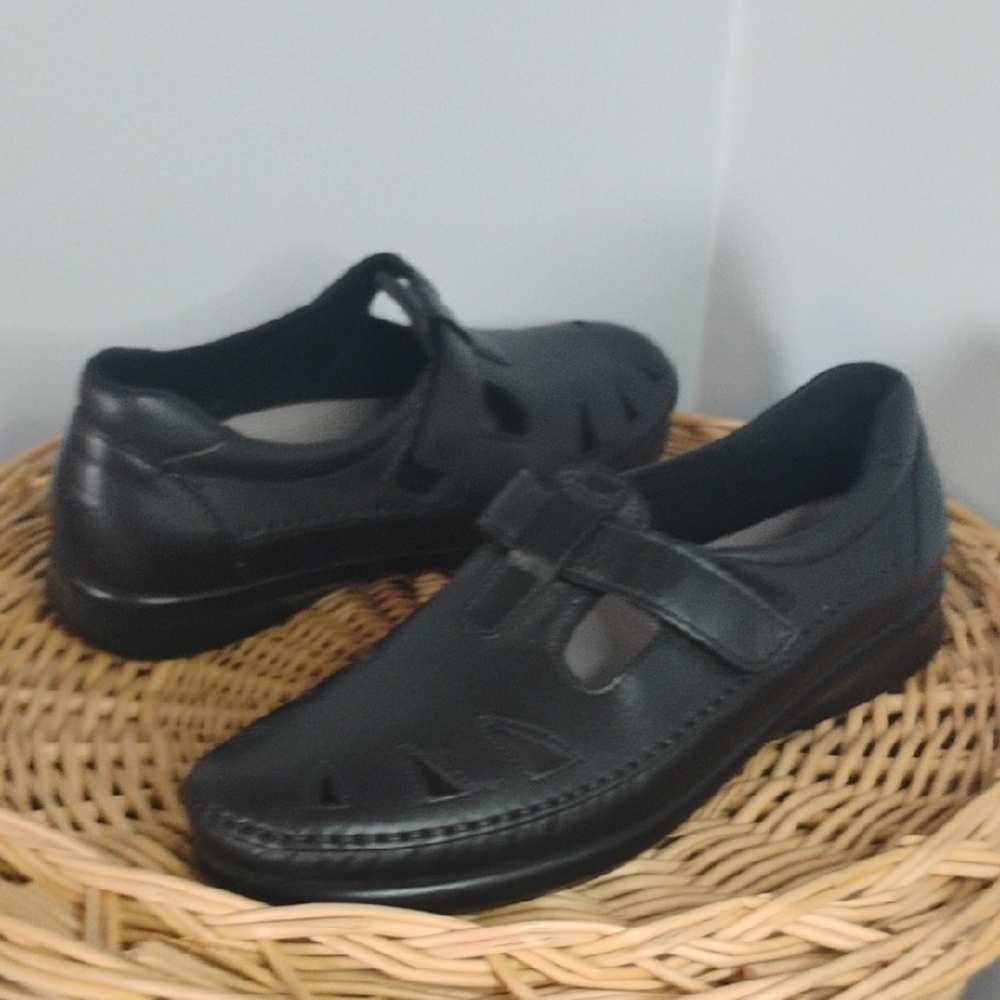 SAS Tripad Comfort Leathe Black Roamer Slip on Loafers Walking Shoes Size 9.5N - Picture 4 of 10